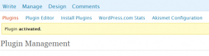 Plugin Install 6 Activating the plugin